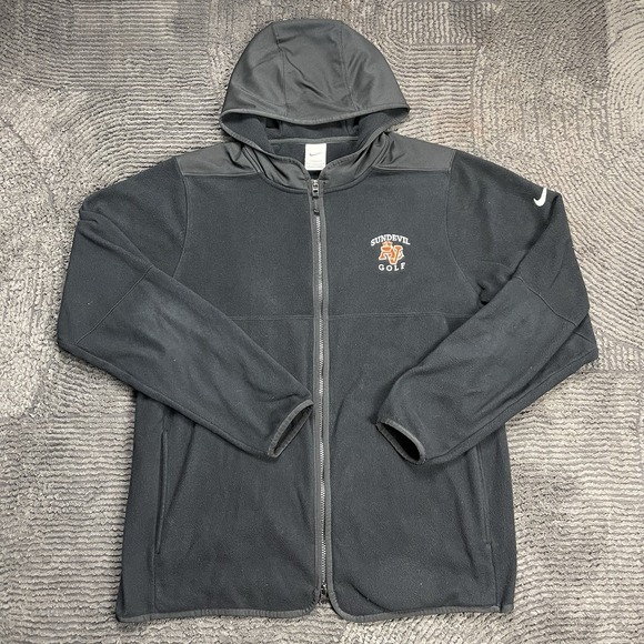 Nike Therma-Fit Full Zip Hoodie Jacket Men's Large Black Sun Devil Golf - Picture 1 of 6